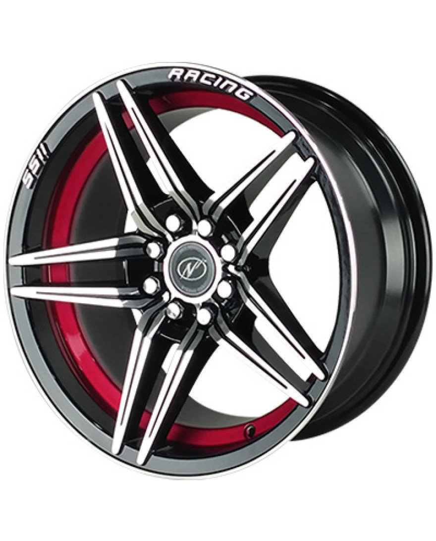 Xolt in Black Machined Undercut Red finish. The Size of alloy wheel is 16x7.5 inch and the PCD is 8x100/108(SET OF 4)